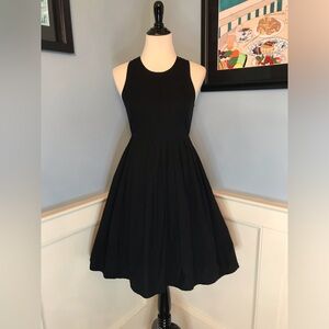 Pleated Black Sleeveless Fit and Flare Dress Sz 2